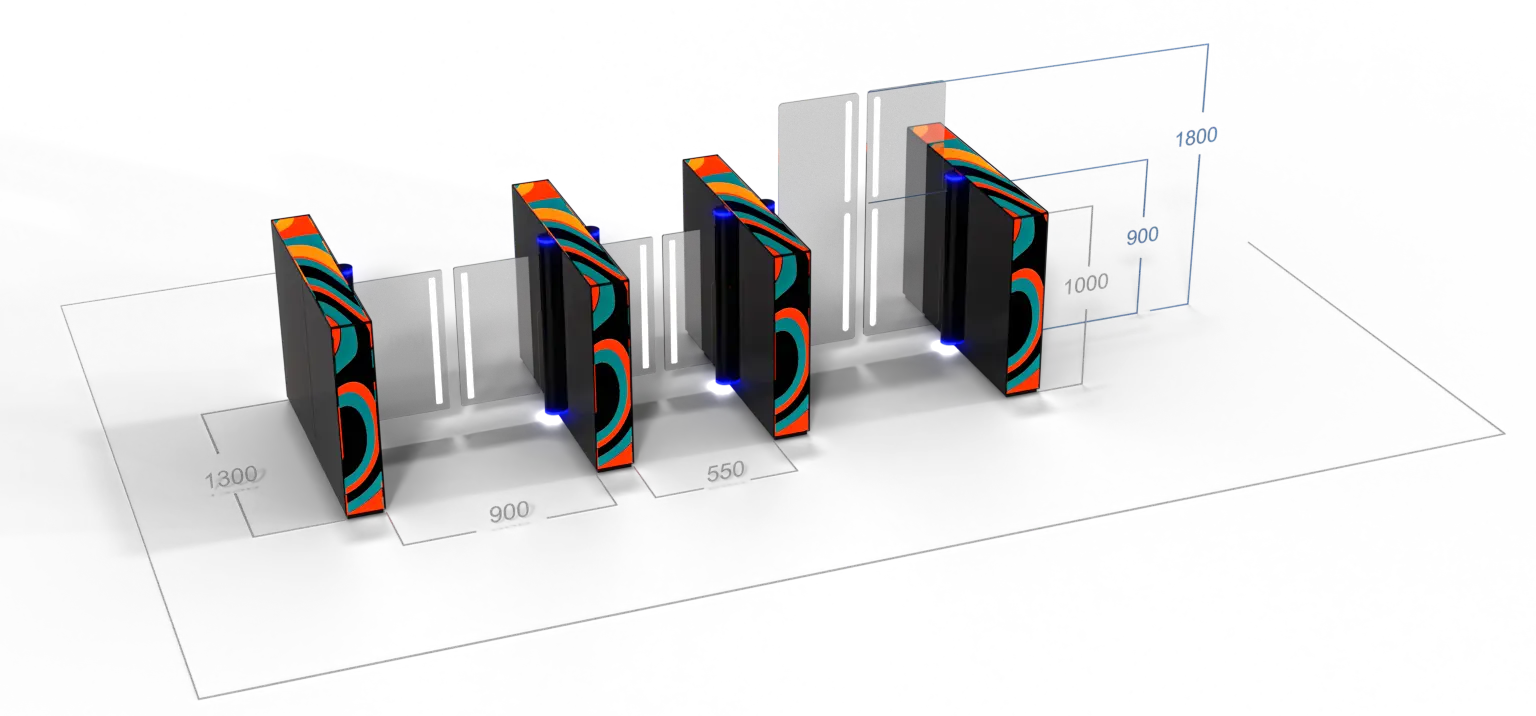 Dimensional specifications of Sweeper-M turnstile